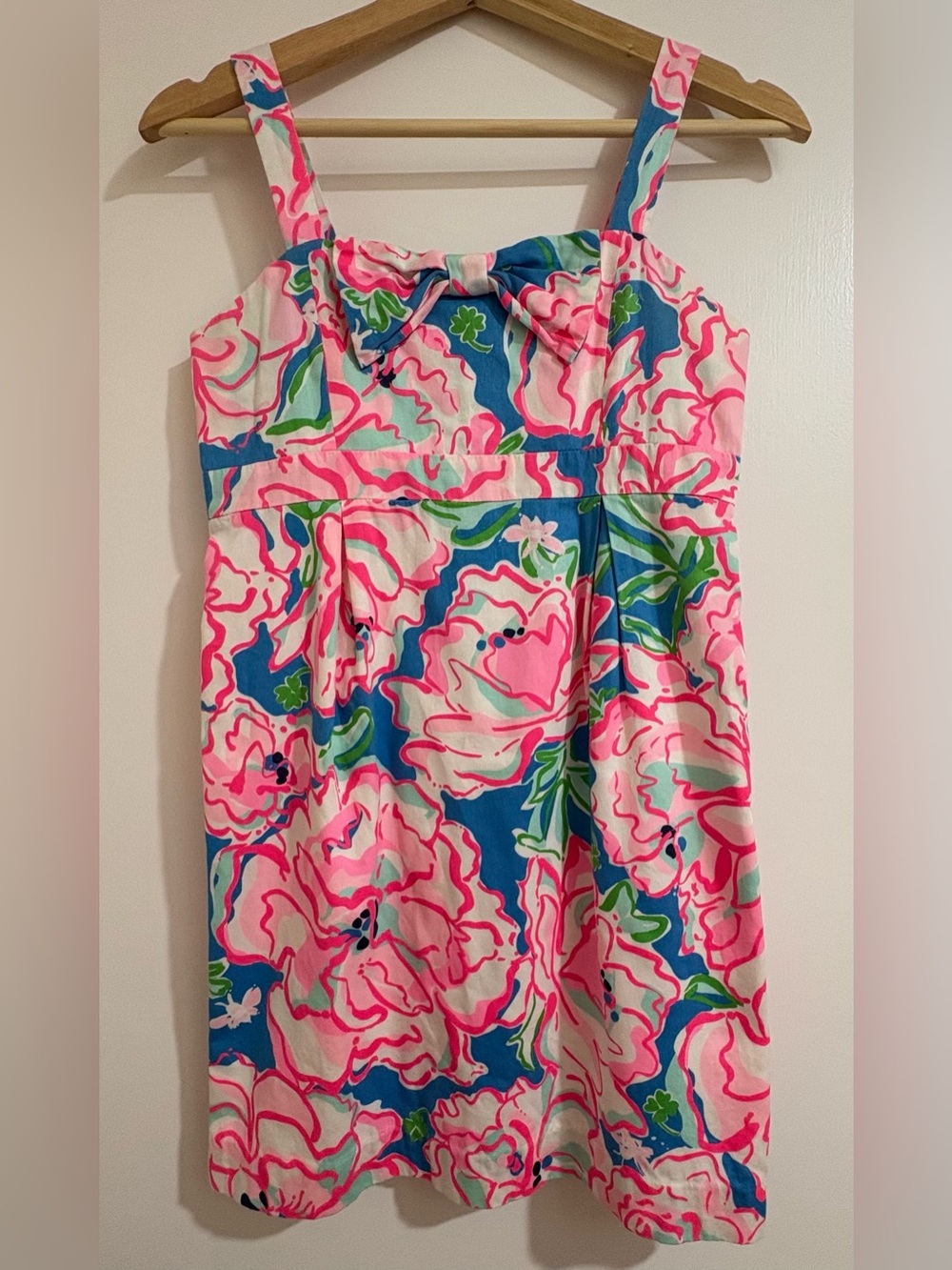 Lilly Pulitzer Girls Size 14 McKim Floral Bow Front Shift Dress